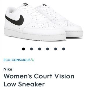 White and Black Nike’s Women Court Vision Low Sneaker size 8.5